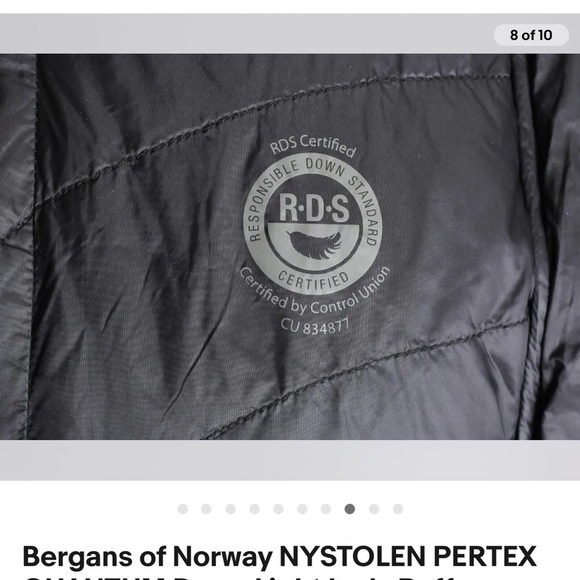 Bergans of Norway NYSTOLEN PERTEX QUANTUM Down Light Lady Puffer Jacket Size M - Picture 7 of 11